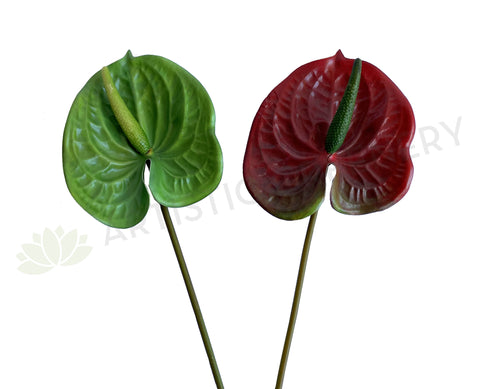 F0257 Anthurium / Flamingo Flower 55cm Red / Green | ARTISTIC GREENERY