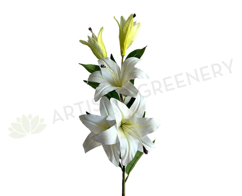 F0263 Lily Stargazer Spray 100cm Latex Pure White | ARTISTIC GREENERY