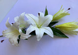 F0263 Lily Stargazer Spray 100cm Latex Pure White | ARTISTIC GREENERY