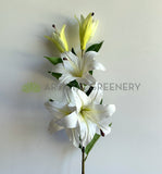 F0263 Lily Stargazer Spray 100cm Latex Pure White | ARTISTIC GREENERY