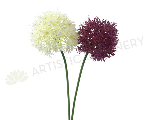 F0272 Single Allium Stem 49cm Purple / White (Clearance Stock)