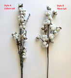 F0277 Artificial Cotton Flower Spray  Available in 2 Styles 110cm/78cm