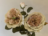 F0280 Rustic Style David Austin Silk Rose Spray 60cm Blue Cream Pink | ARTISTIC GREENERY