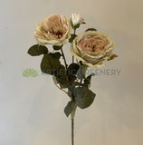 F0280 Rustic Style David Austin Silk Rose Spray 60cm Blue Cream Pink | ARTISTIC GREENERY