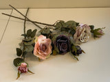 F0281 Rustic Style Rose 46cm Dusty Pink / Purple / Pink