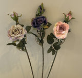 F0281 Rustic Style Rose 46cm Dusty Pink / Purple / Pink