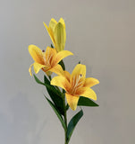 F0303 Tiger Lily Spray ( Latex ) 72cm Yellow | ARTISTIC GREENERY