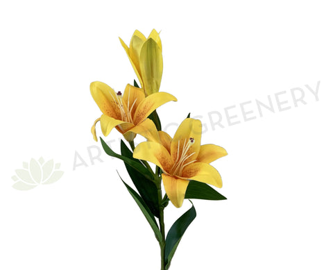 F0303 Tiger Lily Spray ( Latex ) 72cm Yellow | ARTISTIC GREENERY
