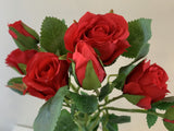 F0304 Faux Small Red Rose Spray 63cm High Quality Fake Rose | ARTISTIC GREENERY