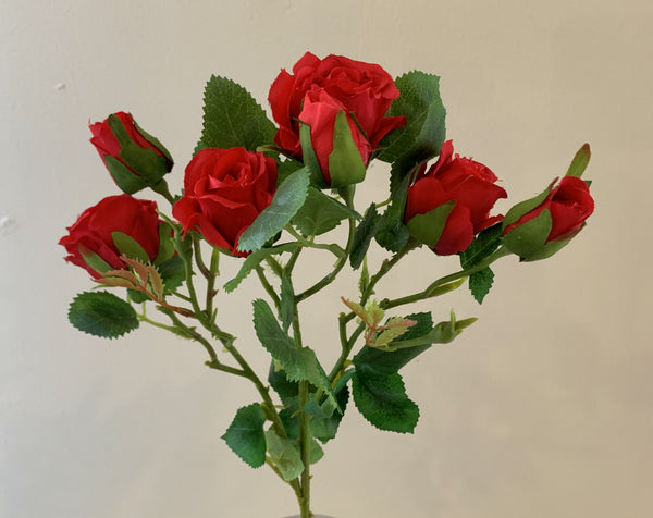 F0304 Faux Small Red Rose Spray 63cm High Quality Fake Rose | ARTISTIC ...