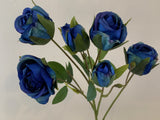 F0305 Silk Small Rose Spray 53cm Blue | ARTISTIC GREENERY