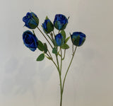 F0305 Silk Small Rose Spray 53cm Blue | ARTISTIC GREENERY