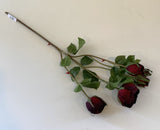 F0306 Faux Burgundy Cabbage Rose Spray 48cm High Quality Fake Rose | ARTISTIC GREENERY