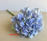 F0307 Faux Latex Hydrangea Single Stem (Real Touch Quality) 49cm Blue / White / Pink / Orange / Hot Pink | ARTISTIC GREENERY