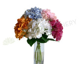 F0307 Faux Latex Hydrangea Single Stem (Real Touch Quality) 49cm Blue / White / Pink / Orange / Hot Pink | ARTISTIC GREENERY