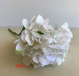 F0307 Faux Latex Hydrangea Single Stem (Real Touch Quality) 49cm Blue / White / Pink / Orange / Hot Pink | ARTISTIC GREENERY