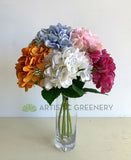 F0307 Faux Latex Hydrangea Single Stem (Real Touch Quality) 49cm Blue / White / Pink / Orange / Hot Pink | ARTISTIC GREENERY