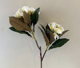 F0310 Artificial Frangipani / Plumeria Branch 84cm White with Yellow Centre | ARTISTIC GREENERY