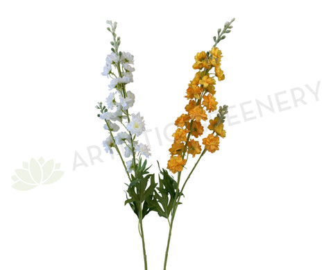 F0317 Artificial Delphinium Stem 86cm White / Orange | ARTISTIC GREENERY