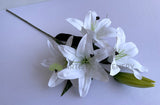 F0318L Faux Oriental / Tiger Lily Spray 105cm (Large) White / Pink | ARTISTIC GREENERY