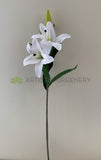 F0318 Artificial Oriental / Tiger Lily Spray (Real Touch) 96cm White Synthetic Flowers Perth | ARTISTIC GREENERY