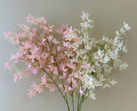 F0319 Silk Spring Flower Spray 116cm White / Light Pink | ARTISTIC GREENERY - budget silk flowers Perth WA Australia