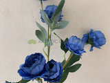 F0322 Silk Small Peony Spray 77cm Blue | ARTISTIC GREENERY