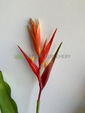 Red - F0325 Faux Heliconia Single Stem 107cm Red / Orange (Tropical Flowers) | ARTISTIC GREENERY