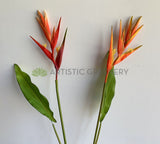 F0325 Faux Heliconia Single Stem 107cm Red / Orange (Tropical Flowers) | ARTISTIC GREENERY