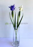 F0326 Artificial Dutch Iris Stem 60cm Purple / White | ARTISTIC GREENERY