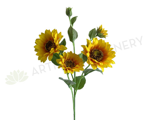 F0332 Artificial Sunflower Spray 61cm Yellow | ARTISTIC GREENERY