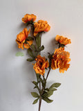 F0339 Artificial Peony Spray (Autumn Style) 83cm Orange | ARTISTIC GREENERY