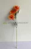 F0340 Silk French Chrysanthemum Spray 65cm Orange | ARTISTIC GREENERY