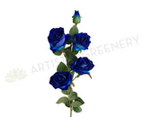 F0359 Artificial Deluxe Velvet Blue Rose Spray 84cm | ARTISTIC GREENERY