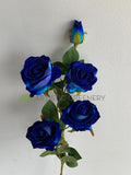 F0359 Artificial Deluxe Velvet Blue Rose Spray 84cm | ARTISTIC GREENERY