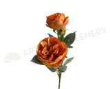 F0362 Silk David Austin Rose Spray 57cm Orange | ARTISTIC GREENERY