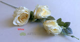 White - F0367 Silk Elegant Rose Spray 87cm 5 Colours | ARTISTIC GREENERY