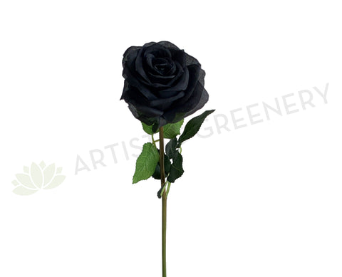 F0370 Silk Black Rose Stem 45cm | ARTISTIC GREENERY