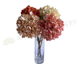 F0376 Dried Style Hydrangea Stem 53cm (21cm Diameter) 4 Colours | ARTISTIC GREENERY