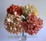 F0376 Dried Style Hydrangea Stem 53cm (21cm Diameter) 4 Colours | ARTISTIC GREENERY