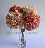 F0376 Dried Style Hydrangea Stem 53cm (21cm Diameter) 4 Colours | ARTISTIC GREENERY