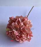 Pink - F0376 Dried Style Hydrangea Stem 53cm (21cm Diameter) 4 Colours | ARTISTIC GREENERY