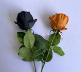F0385 Latex Single Rose Stem 45cm Black / Brown | ARTISTIC GREENERY 