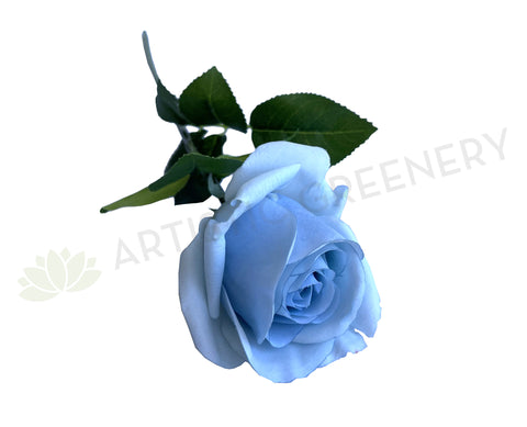 F0385 Faux Real Touch Rose Perth Latex Single Rose Stem 45cm Light Blue | ARTISTIC GREENERY 