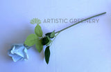 F0385 Faux Real Touch Rose Perth Latex Single Rose Stem 45cm Light Blue | ARTISTIC GREENERY 