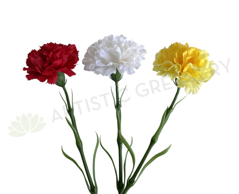 F0386 Single Stem Carnation 50cm Real Touch Quality 3 Colours | ARTISTIC GREENERY AUSTRALIA