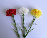 F0386 Single Stem Carnation 50cm Real Touch Quality 3 Colours | ARTISTIC GREENERY AUSTRALIA
