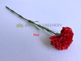 RED - F0386 Single Stem Carnation 50cm Real Touch Quality 3 Colours | ARTISTIC GREENERY AUSTRALIA