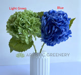 F0395 Real Touch Faux Hydrangea Stem 50cm Light Green / Blue | ARTISTIC GREENERY
