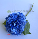 Blue - F0395 Real Touch Faux Hydrangea Stem 50cm Light Green / Blue | ARTISTIC GREENERY